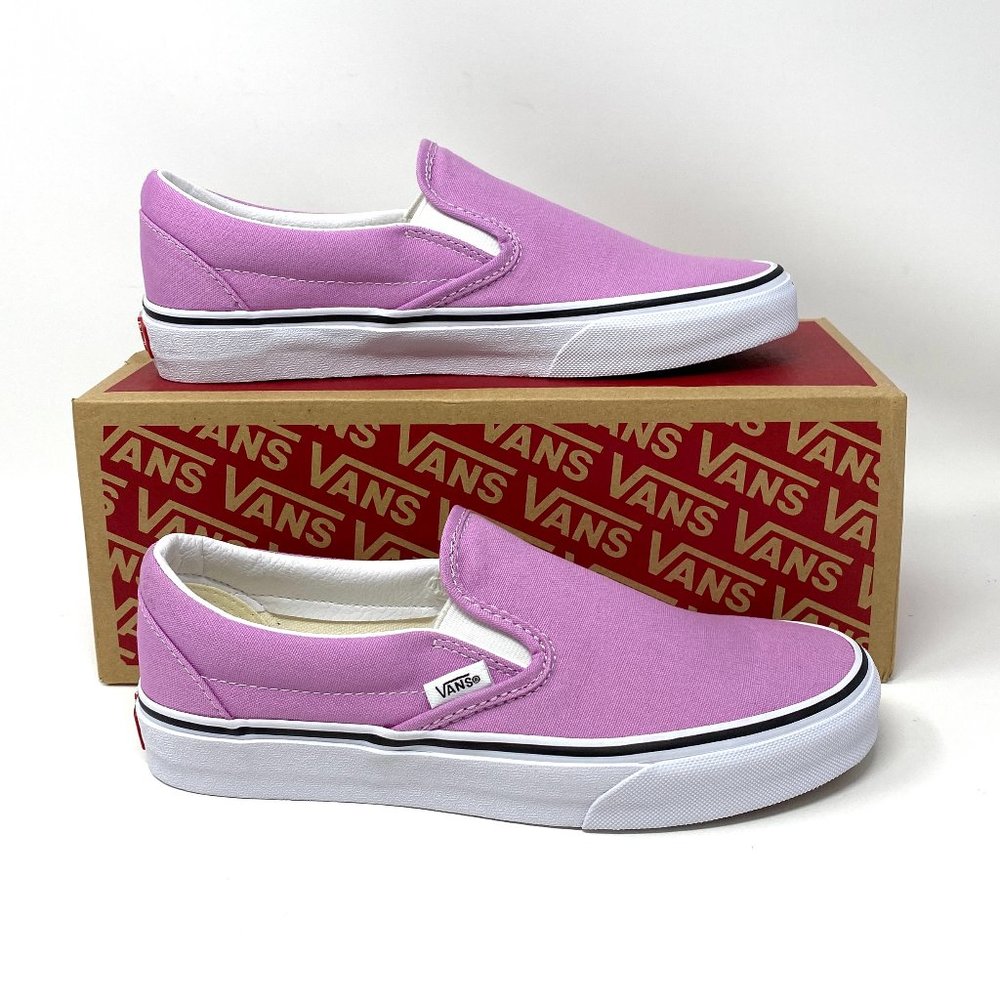 🌹Sale🌹 Vans VN0A33TB3SQ Classic Women's Slip-On Orchid Pink Canvas VN0A33TB3SQ